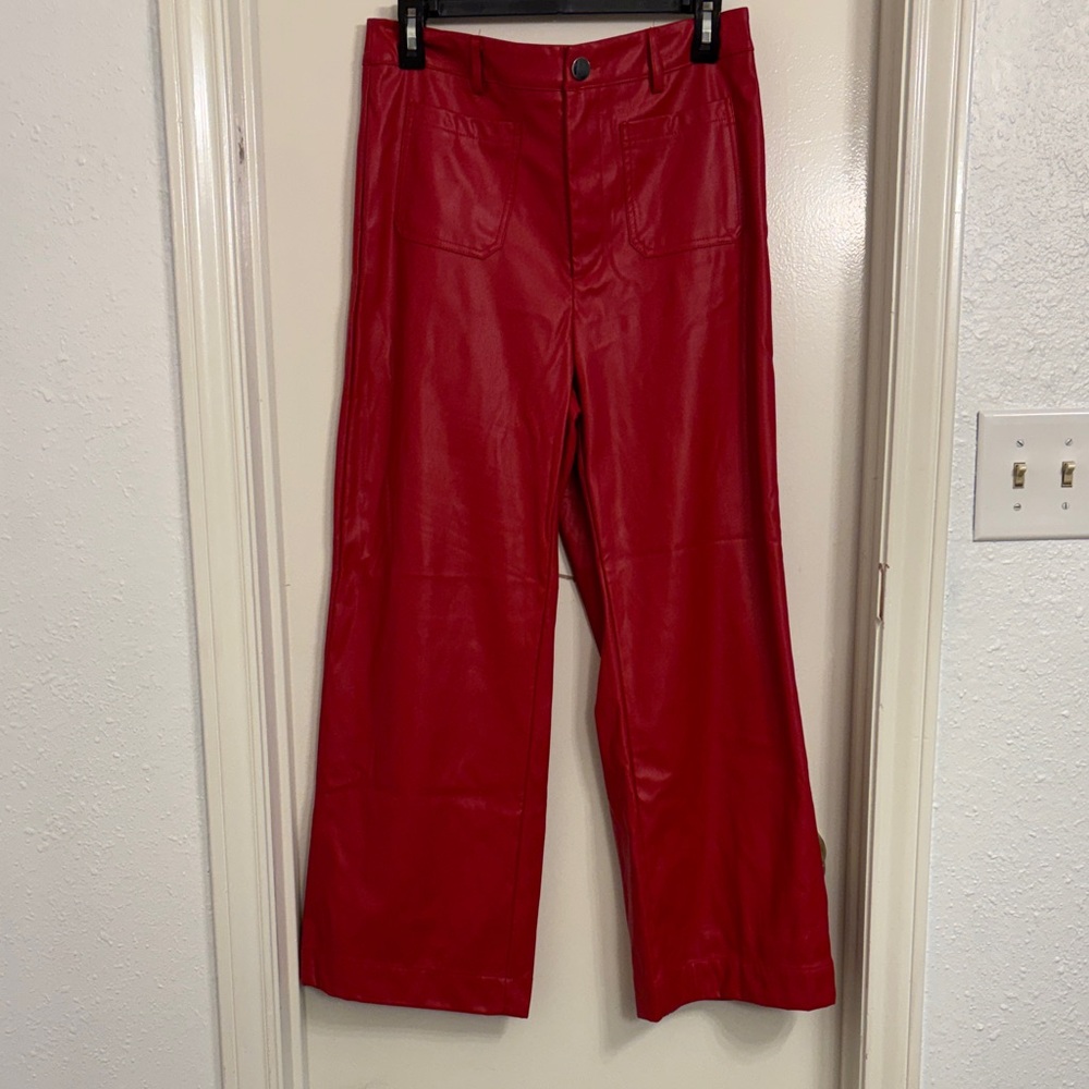 SHEIN Red Flare Pants